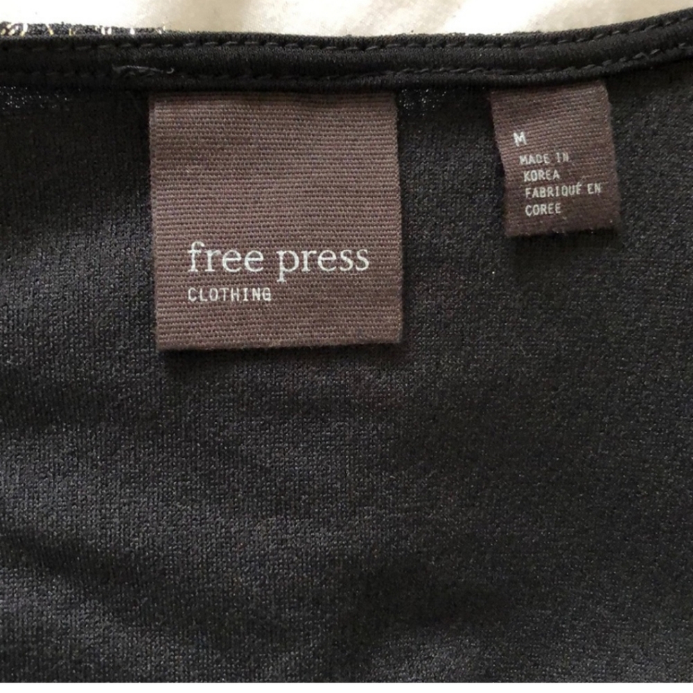 FREE PRESS Elegant Black Metallic Dress Size Medium - Picture 5 of 6